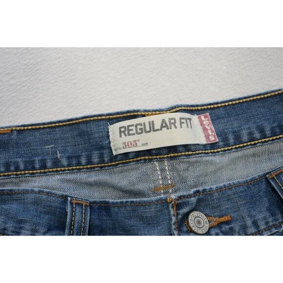 Levi's 505 Regular Fit Straight Rugged Denim Blue Jeans Mens Size 40 x 32 - Picture 6 of 8